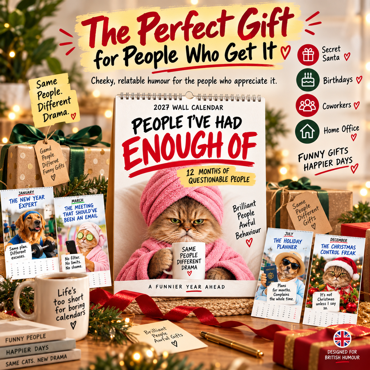 😾 People I've Had Enough Of – 2027 Wall Calendar