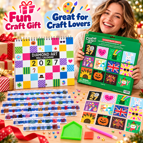💎 2027 Diamond Art Wall Calendar Kit | 12 Monthly Designs + Complete Gem Tools ✨