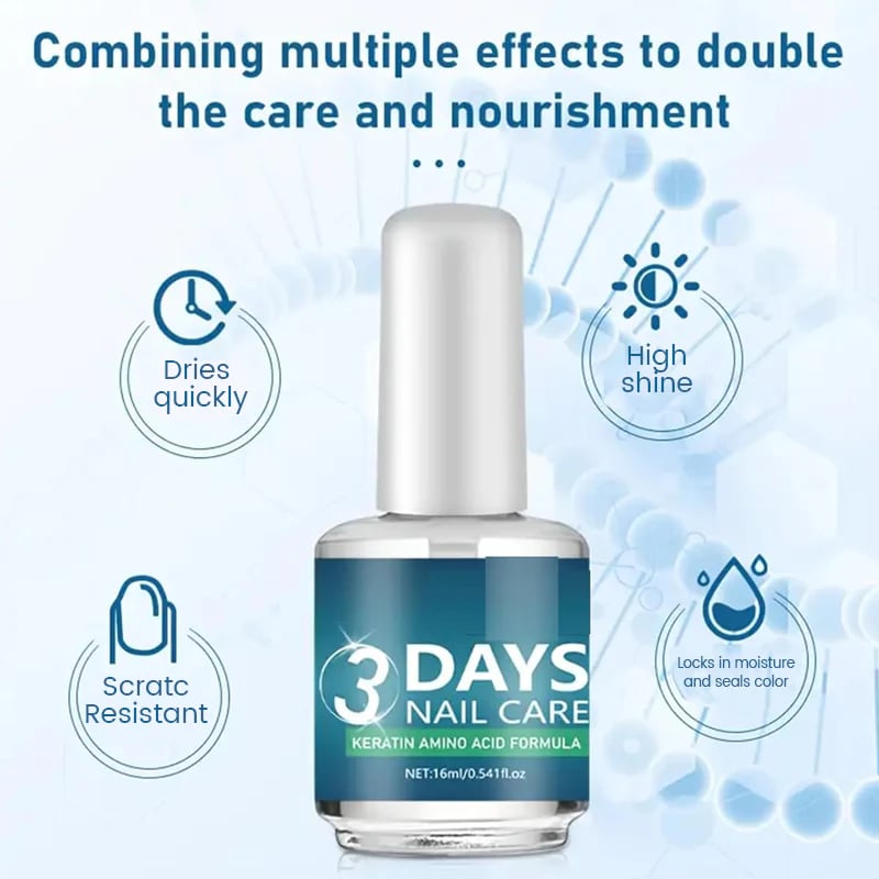 💝LAST DAY - BUY 1 GET 1 FREE!!💝3 Days Nail Care - Keratin Amino Acid Formula, Suitable for Soft and Fragile Nails