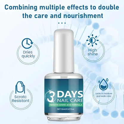 💝LAST DAY - BUY 1 GET 1 FREE!!💝3 Days Nail Care - Keratin Amino Acid Formula, Suitable for Soft and Fragile Nails