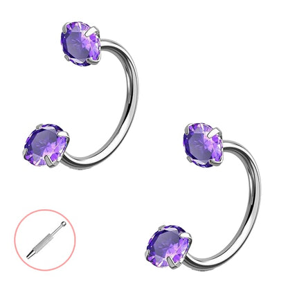 Buy 1 Get 1 Free⏰Horseshoe Gem Nose Ring – Internally Threaded & Comfortable