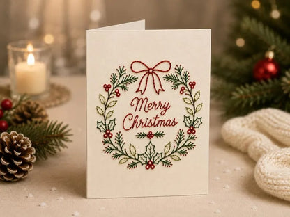 🌲 🪡 Christmas Hand Embroidery Card DIY Kit | Stitch Your Way Into the Christmas Spirit ✨ 🎁