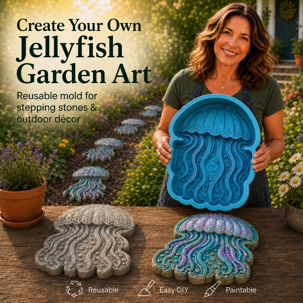 🔥LAST DAY 50% OFF - 🌊 Reusable Ocean Theme Garden Art Mold – Make Your Garden Truly One of a Kind (📦Buy 2 Free Shipping)