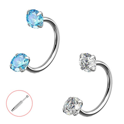 Buy 1 Get 1 Free⏰Horseshoe Gem Nose Ring – Internally Threaded & Comfortable