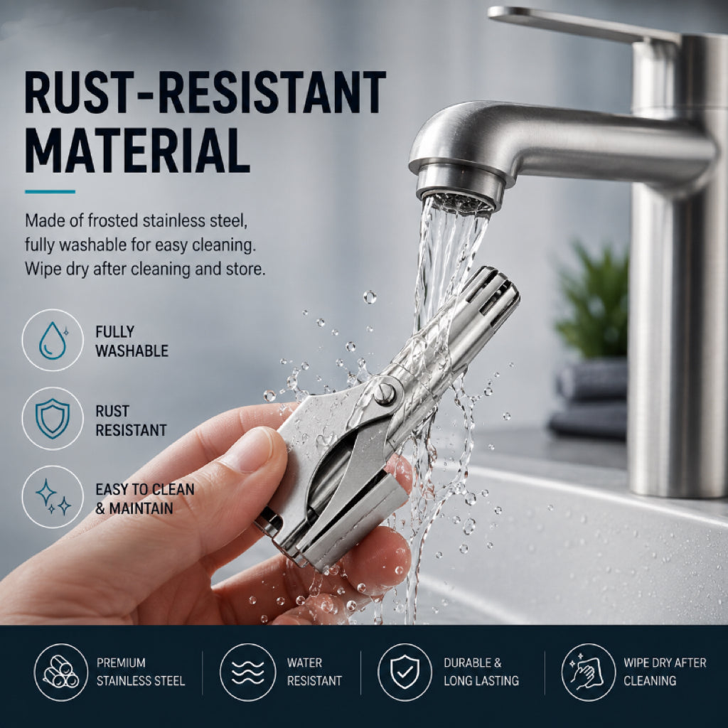 DAILYARD™ Manual Nose Hair Trimmer – Stainless Steel 360° Trimmer, Waterproof & No Battery Required