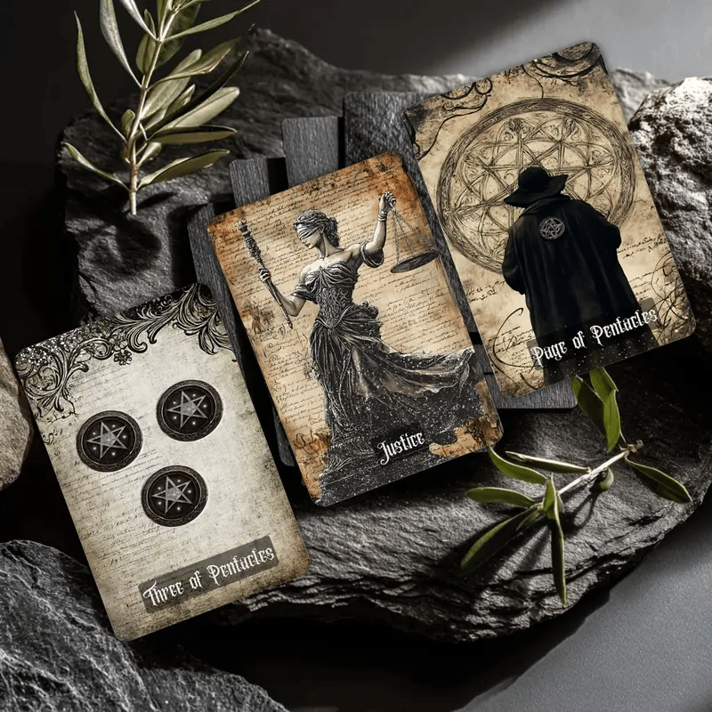 💀🖤Vintage Gothic Tarot Cards Set - 78 Tarot Cards Deck