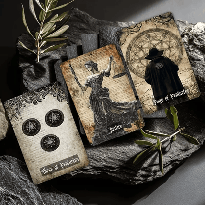 💀🖤Vintage Gothic Tarot Cards Set - 78 Tarot Cards Deck