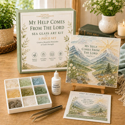💥 LAST DAY 49% OFF - ✝️ Psalms of Comfort & Strength Sea Glass Art Kit