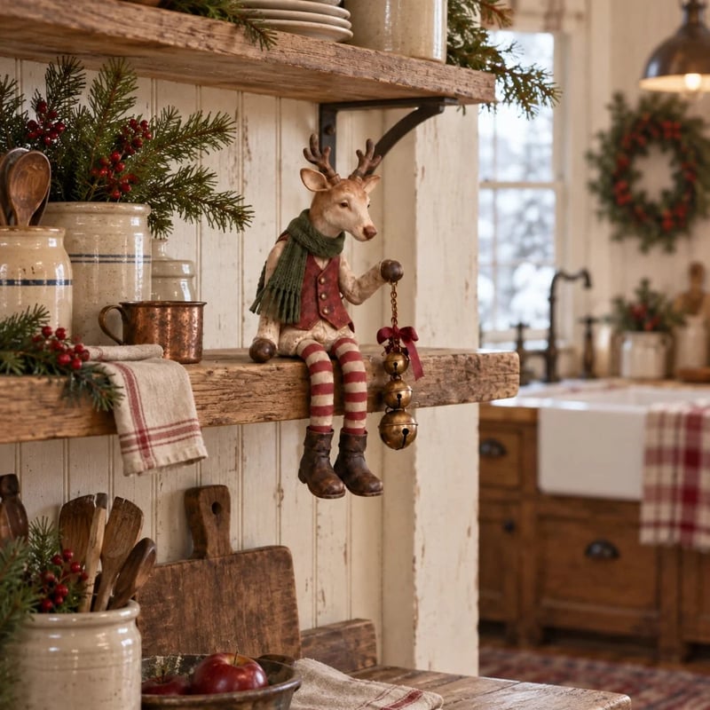 🤎Vintage Old Reindeer Shelf Sitter