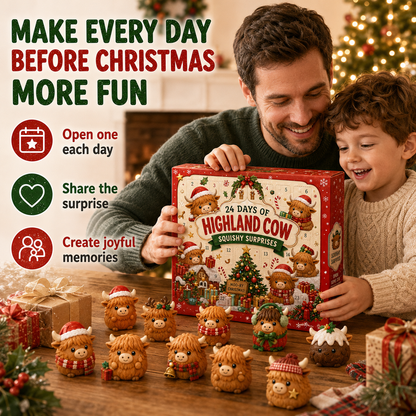 2026 Highland Cow Squishy Advent Calendar – 24 Days of Soft Christmas Surprises