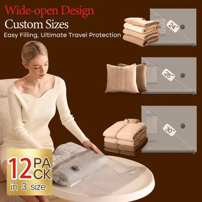 🔥 X7 Cordless Travel Vacuum Bag Set