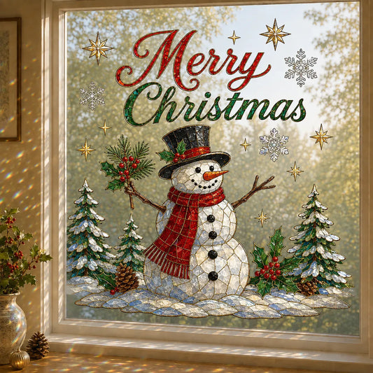 ⏳ Last Day 49% OFF – 🎄Large Christmas Window Sticker | 28×28in Festive Window Art With Snowman, Angel & Holiday Scenes For Home Decor, Christmas Parties & Seasonal Displays ✨