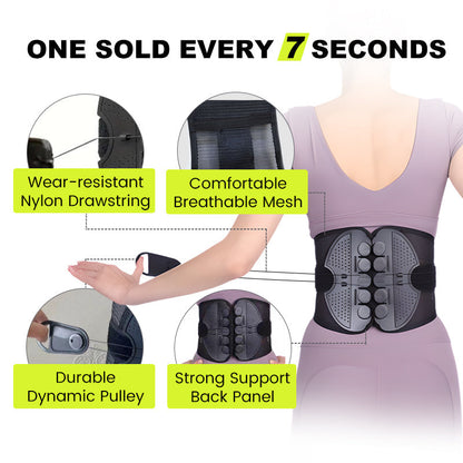 ✨Relieve Back Pain Anytime, Anywhere🎉Adjustable Double Pulley Breathab