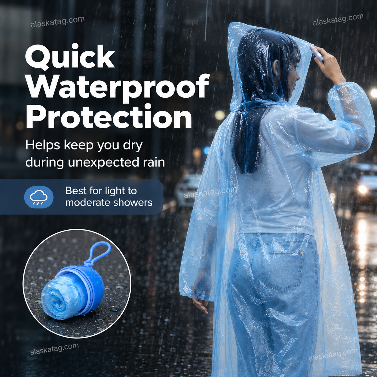 🌧️ Pocket-Size Disposable Raincoat for Unexpected Showers