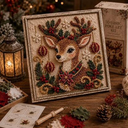 🔥HOT SALE 49% OFF 💥🎄 3D Christmas Fabric Poke Art DIY Craft Kit