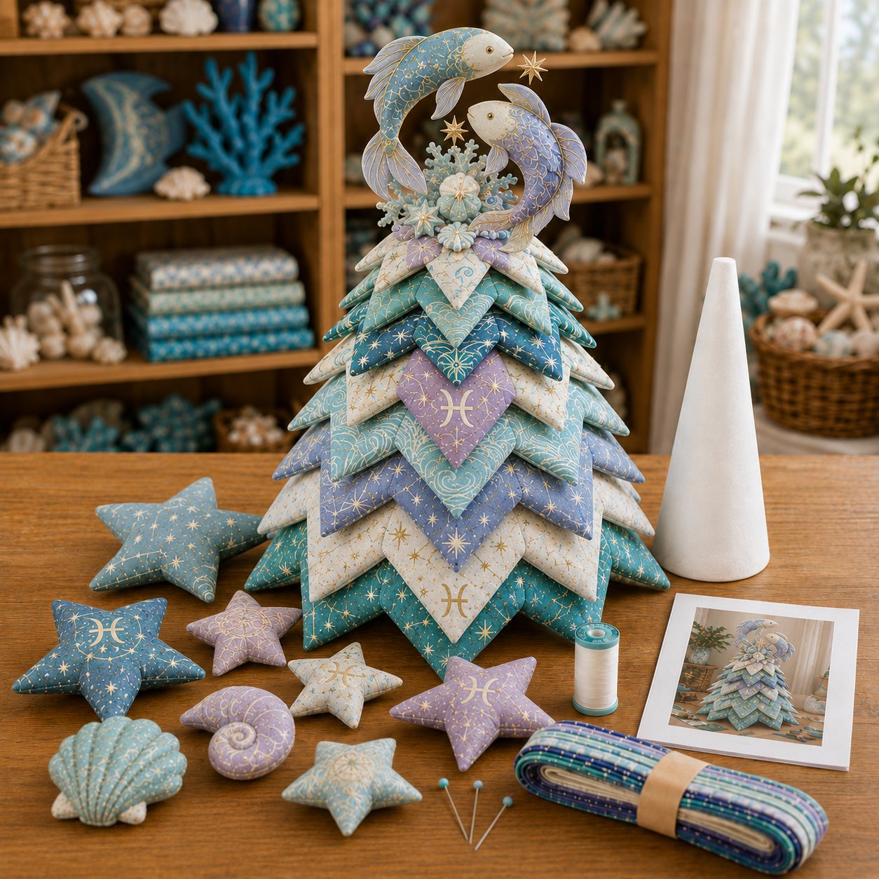 ⏳ Last Day 49% OFF – ♓ Beginner-Friendly DIY Layered Pisces Zodiac Quilted Tree Kit | Complete Kit with All Tools & Step-by-Step Guide Included 💕