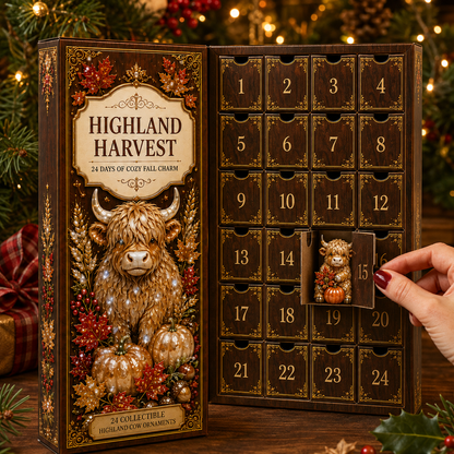 24-Day Highland Cattle Advent Calendar | Collectible Cow Christmas Countdown