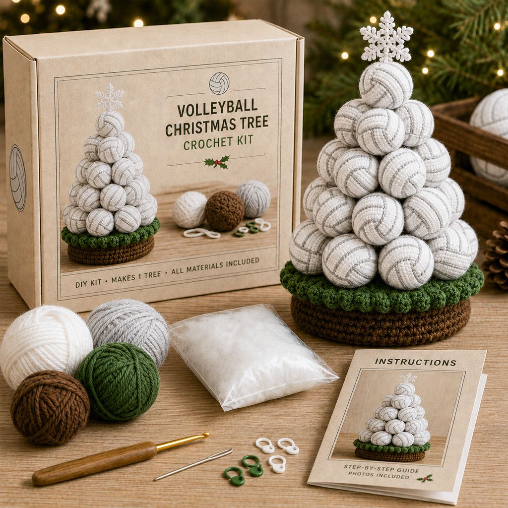 Sports Ball Christmas Tree Crochet Kit