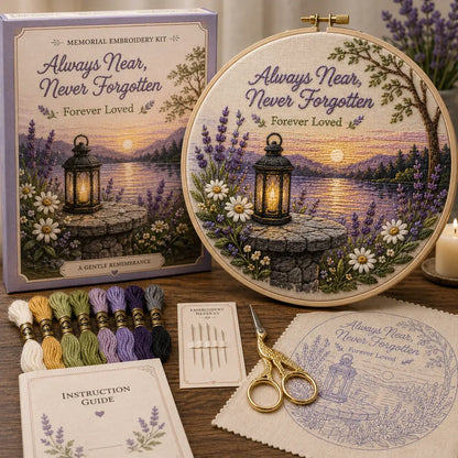 ⏳ Last Day 49% OFF –🕊️Beginner-Friendly Memorial Needlework Kit | Complete DIY Set with Pre-Printed Fabric, Wooden Hoop, Floss, Needles & Step-by-Step Guide Included ✨