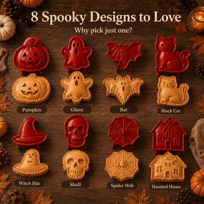 👻 Halloween Mini Pie Molds (Set of 8) – Easy Spooky Baking with Kids for Party Treats!
