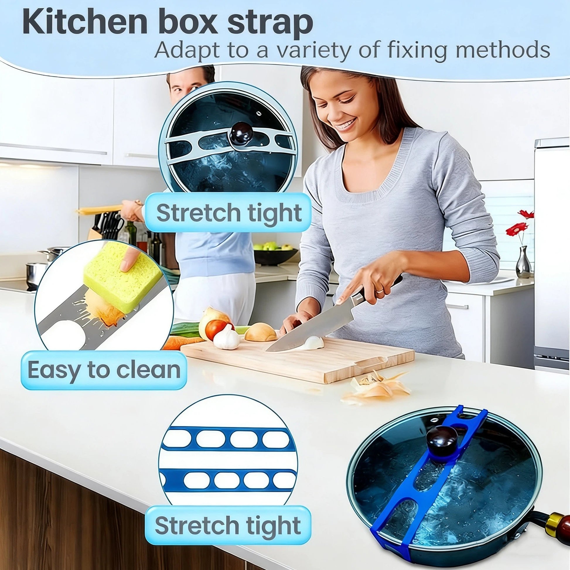 Universal Silicone Lid Securing Straps (3-Pack)