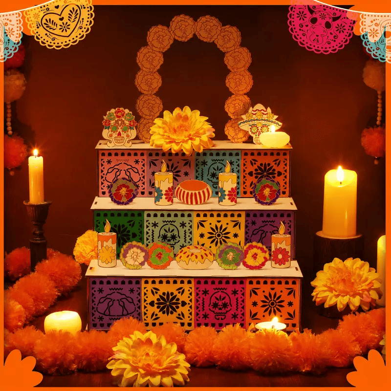 🔥Last Day 49% OFF - 🎃🏵️Day of the Dead Wooden Altar Display Set | 💕Death is not the end of life, forgetting is(📦Buy 2 Free Shipping)
