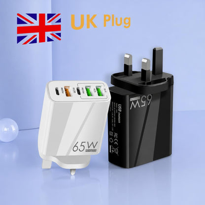 ⚡Secret to Faster Phone Performance⚡65W Multi-Port Fast Wall Charger for Extended Phone Battery Life