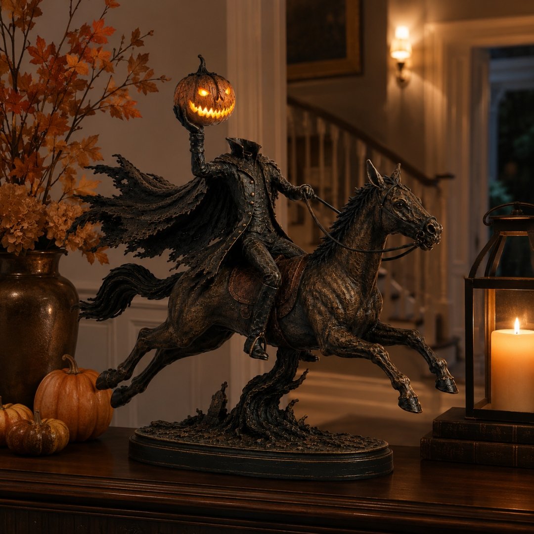 ⏰Last Day Buy 2 Save 10% - 🎃🏇Midnight Chase Headless Horseman Statue | Awaken the Legend of the Hollow(✨Same as the video)