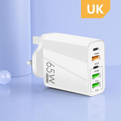 ⚡Secret to Faster Phone Performance⚡65W Multi-Port Fast Wall Charger for Extended Phone Battery Life