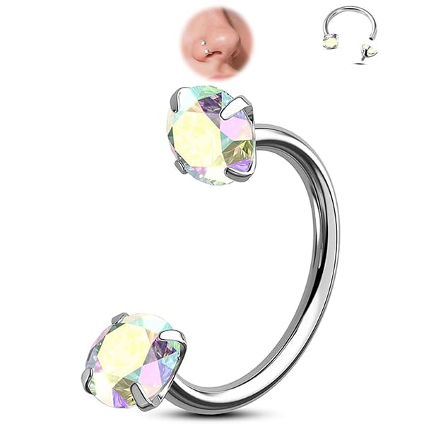 Buy 1 Get 1 Free⏰Horseshoe Gem Nose Ring – Internally Threaded & Comfortable