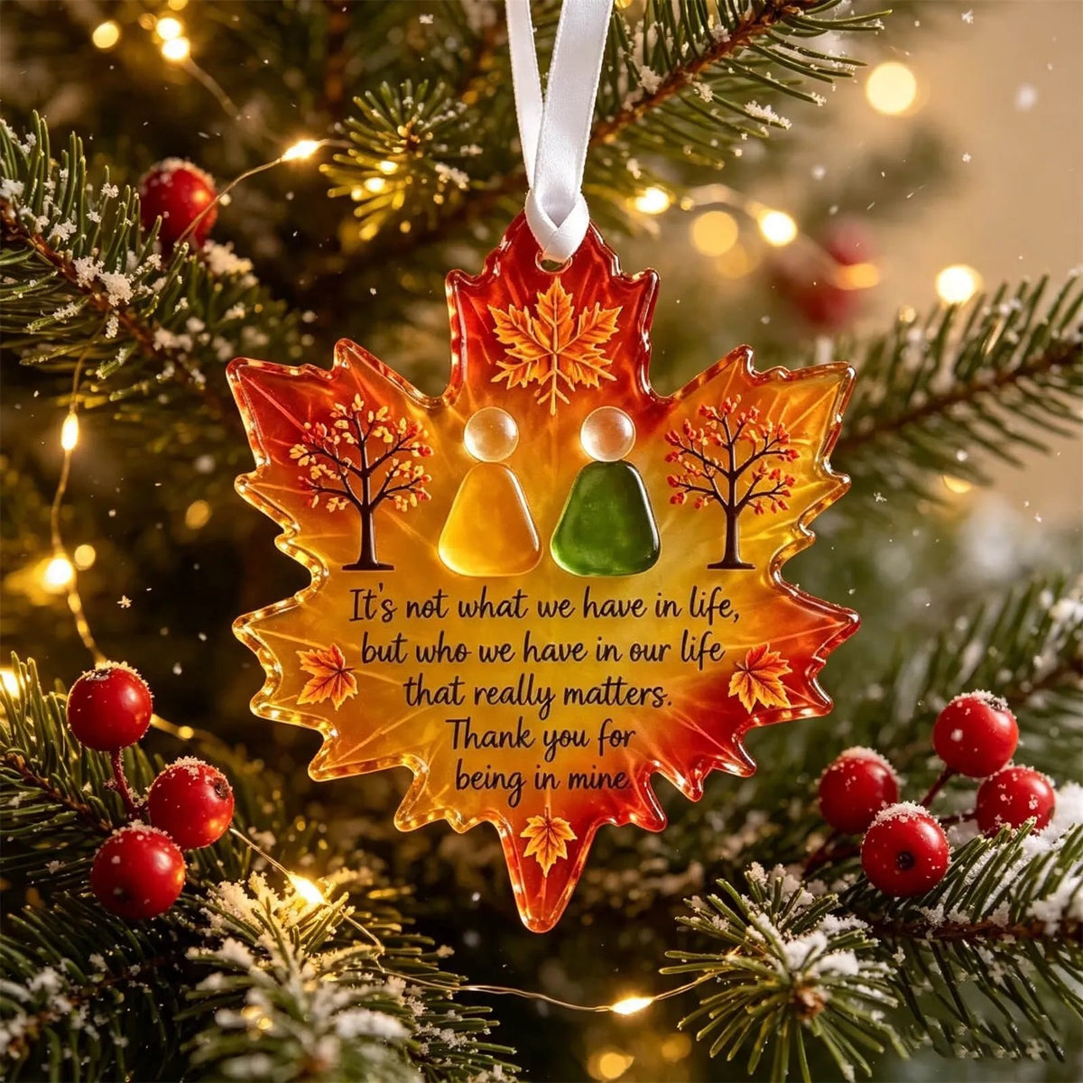 🍁 ❤️ Maple Leaf Friendship Sea Glass Keepsake