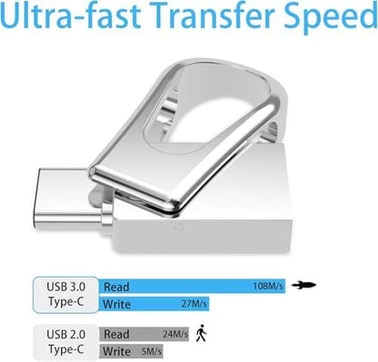 2-in-1 USB-C & USB-A Flash Drive – 64GB USB 3.0 Portable Storage