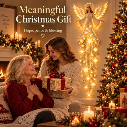 🕊️ Angel Blessing Starfall Wall Light  | Cascading Falling Star Lights, Meaningful Holiday Gift for Faith & Family Celebrations