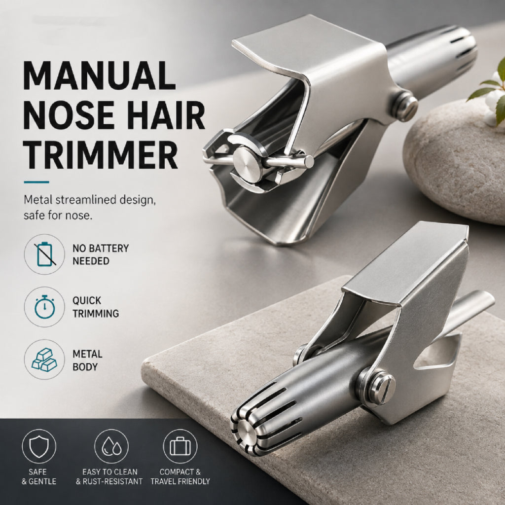 DAILYARD™ Manual Nose Hair Trimmer – Stainless Steel 360° Trimmer, Waterproof & No Battery Required