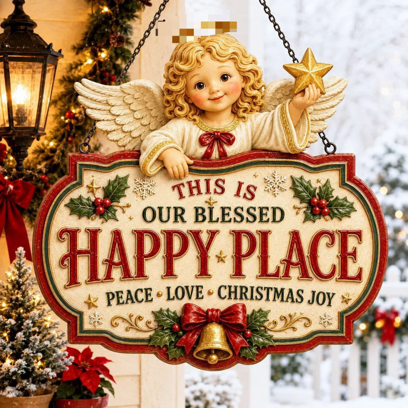 🎅Last Day 49% OFF – Christmas Happy Place Hanging Sign