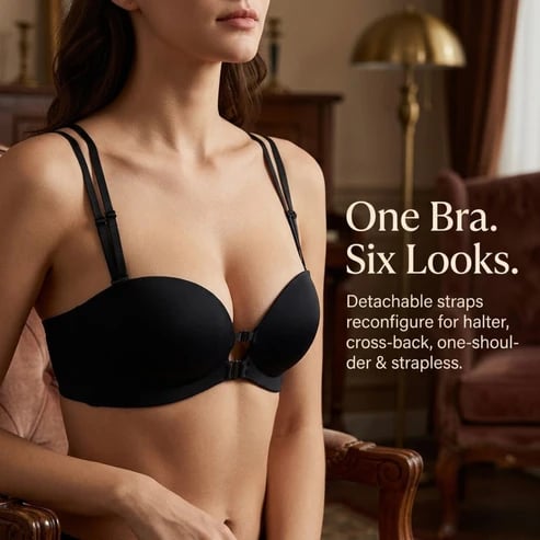Women's Strapless Front Closure Push-Up Bra