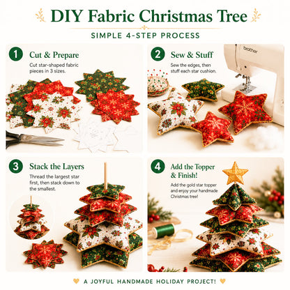 🎄 Christmas Star Pillow Tree Sewing Kit
