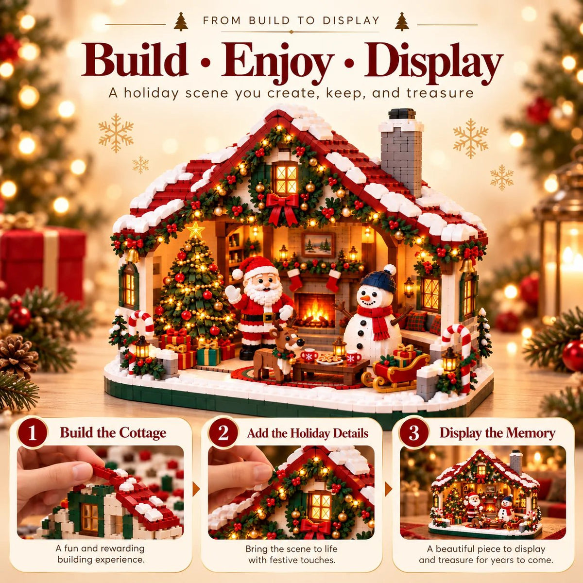 🔥Buy More Save More🔥- 🎄 Cozy Christmas Cottage Building Set – Build Together, Create Memories & Display with Pride