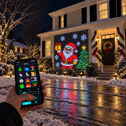 🎄 Smart LED Curtain Lights | App-Controlled Animated Christmas Wall Display ✨