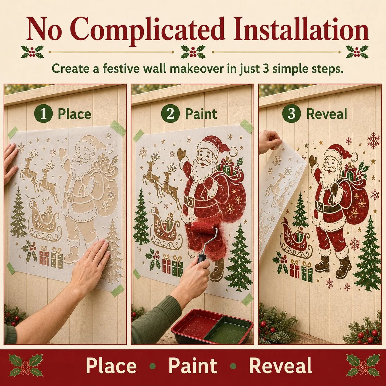 🔥Last Day — 49% OFF! 🎅Christmas Santa Claus Wall Stencil✨