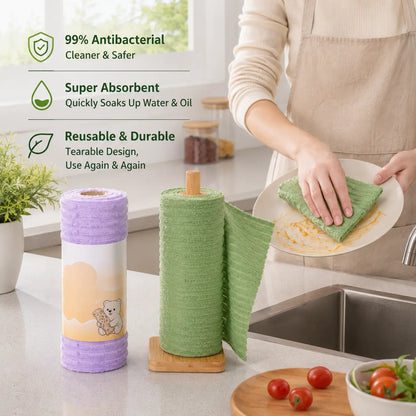 Tearable Plush Cleaning Cloth Roll