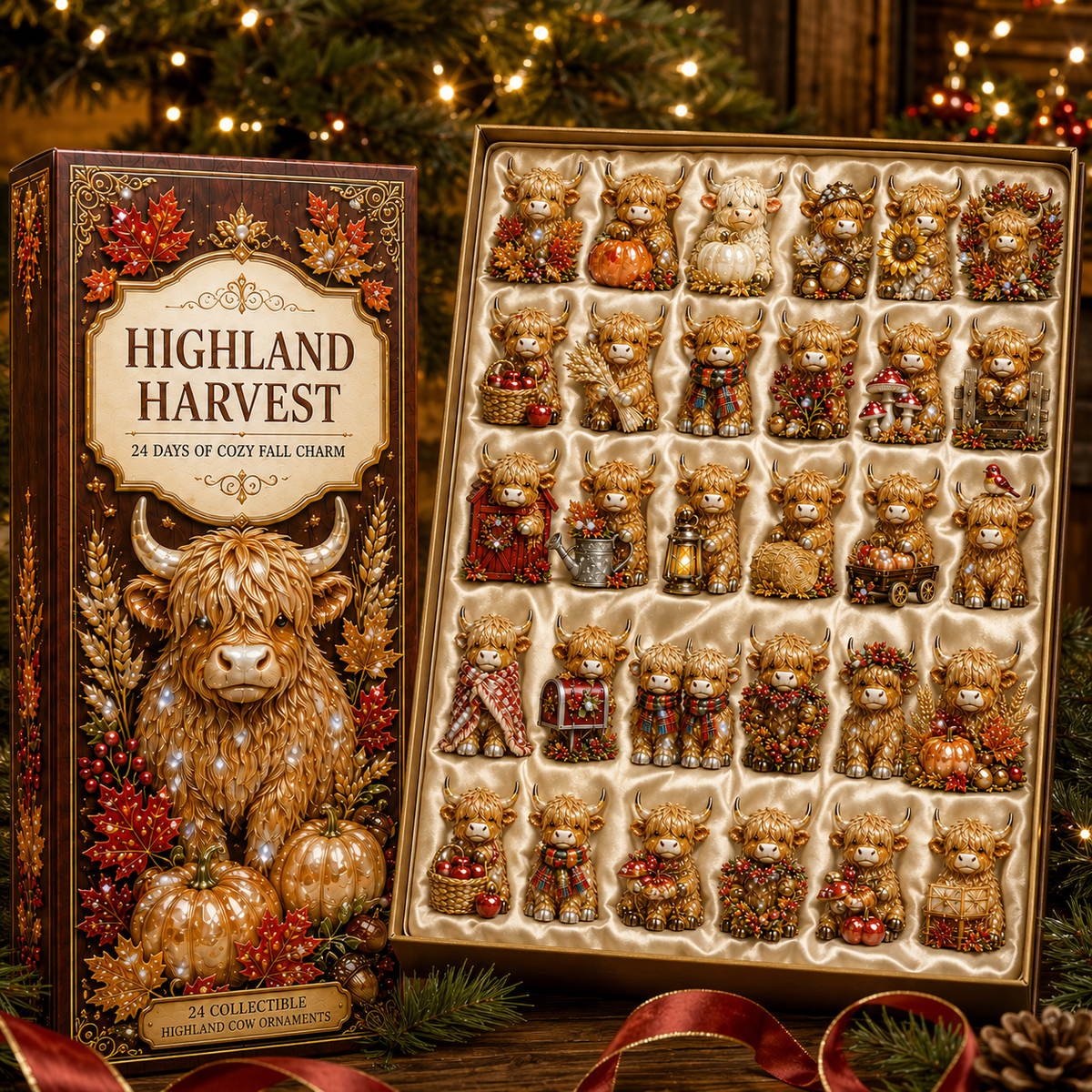 24-Day Highland Cattle Advent Calendar | Collectible Cow Christmas Countdown