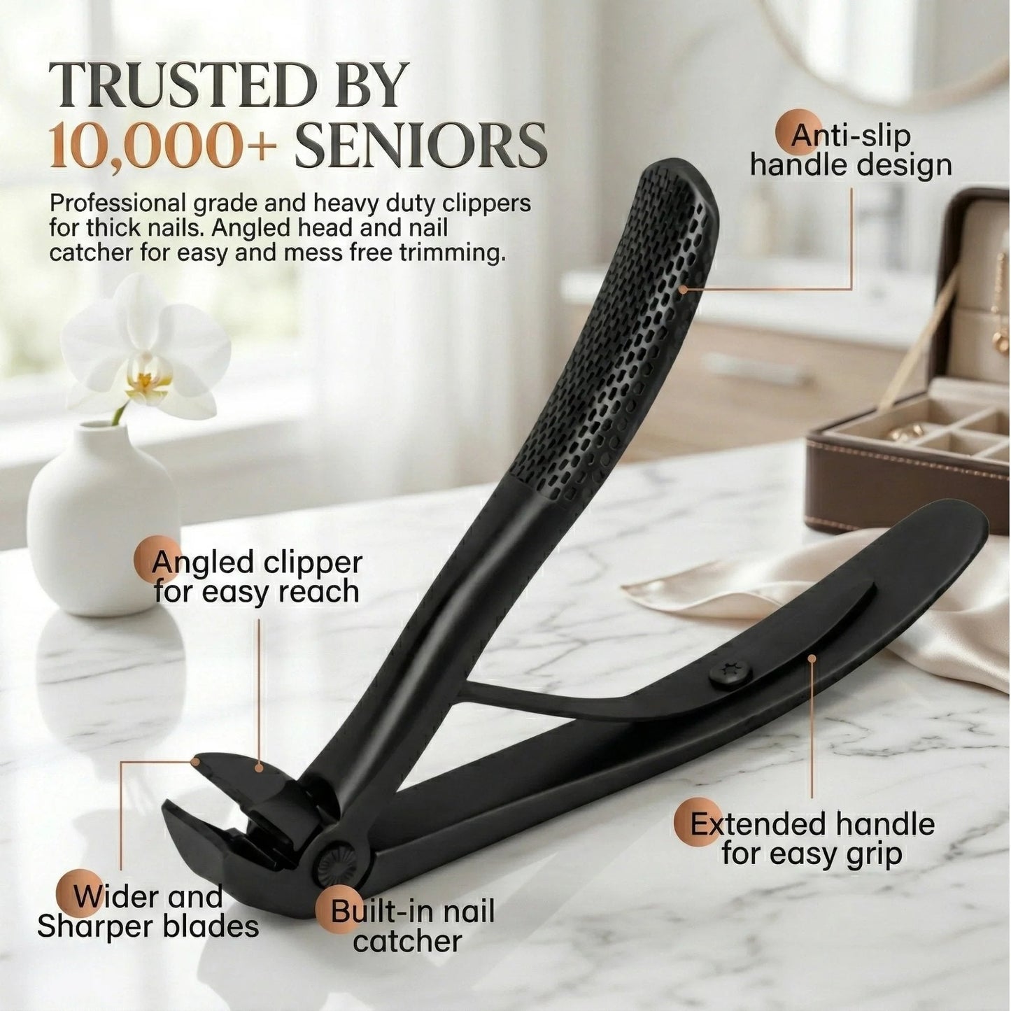 TYIIPLUS™ Nail Clipper for Seniors, Wide Jaw Long Handle Clipper for Thick Nails