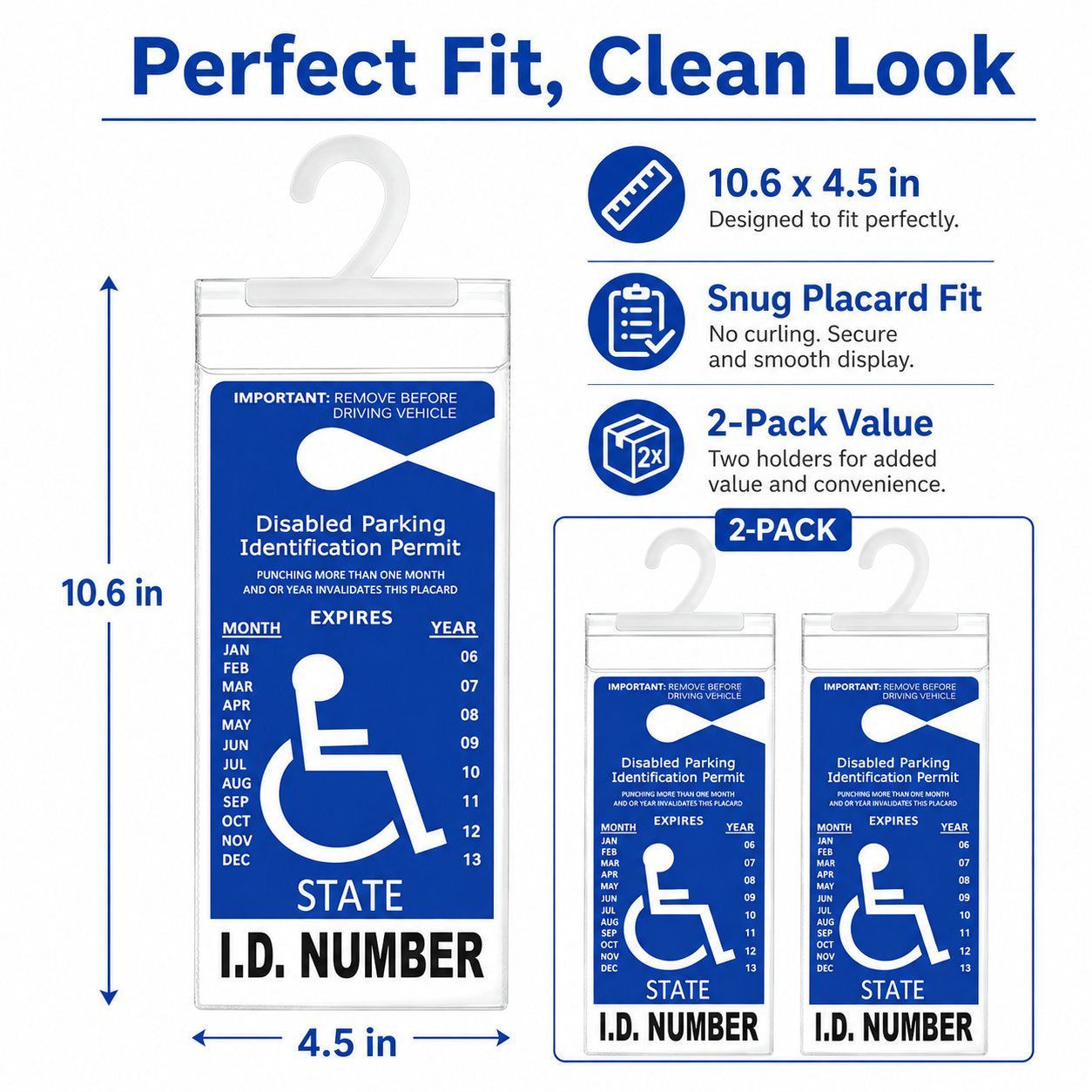 🔥🚗 Handicap Parking Placard Holder( 2 Pcak )