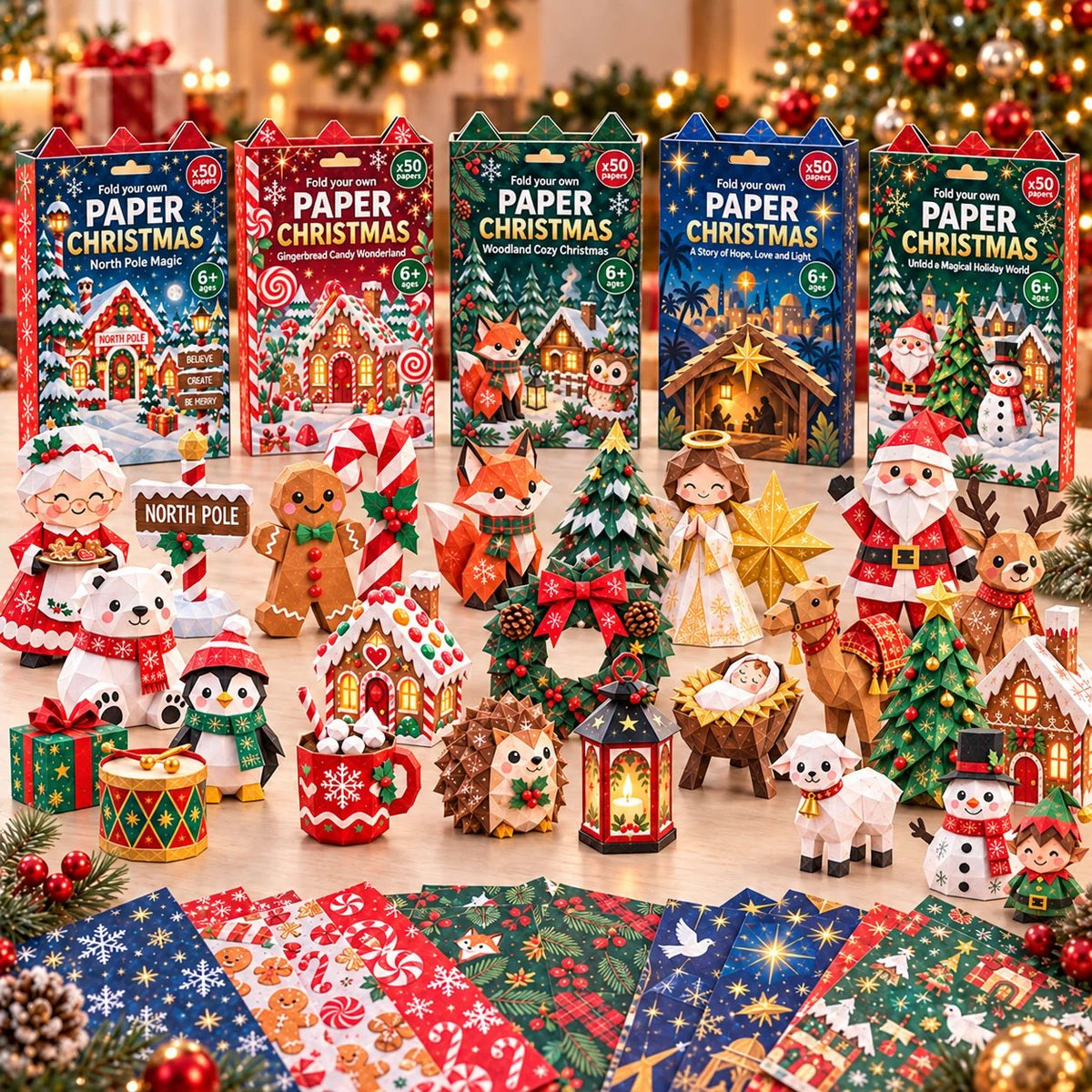 🔥🧘Relaxing & Beginner-Friendly- 3D DIY Paper Christmas(💕Step-by-Step Guide Included)