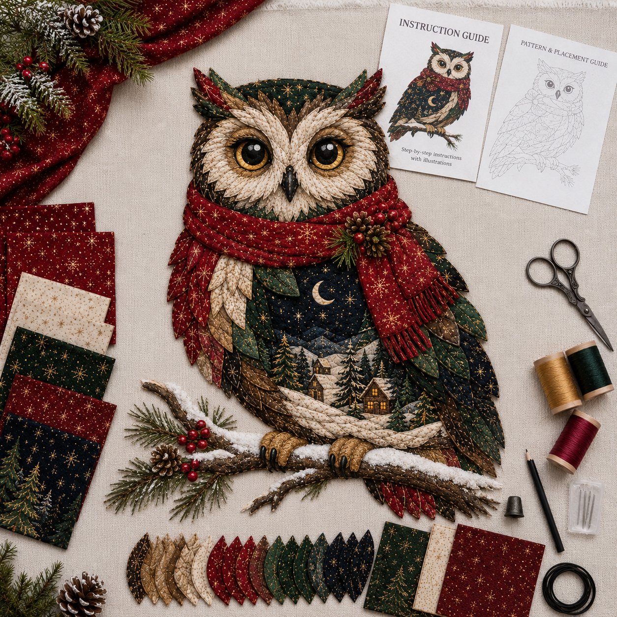 🔥Last Day 49% OFF - 🎄🎅Christmas Woodland Wildlife DIY Patchwork Kit – ✨Create a Festive Handmade Keepsake (📦Buy 2 Free Shipping)