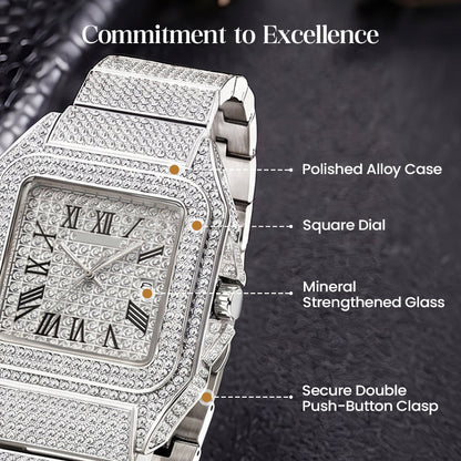 ✨dailyardpromax™ Luxury Square Rhinestone Watch – Elegant Sparkle for Every Occasion✨