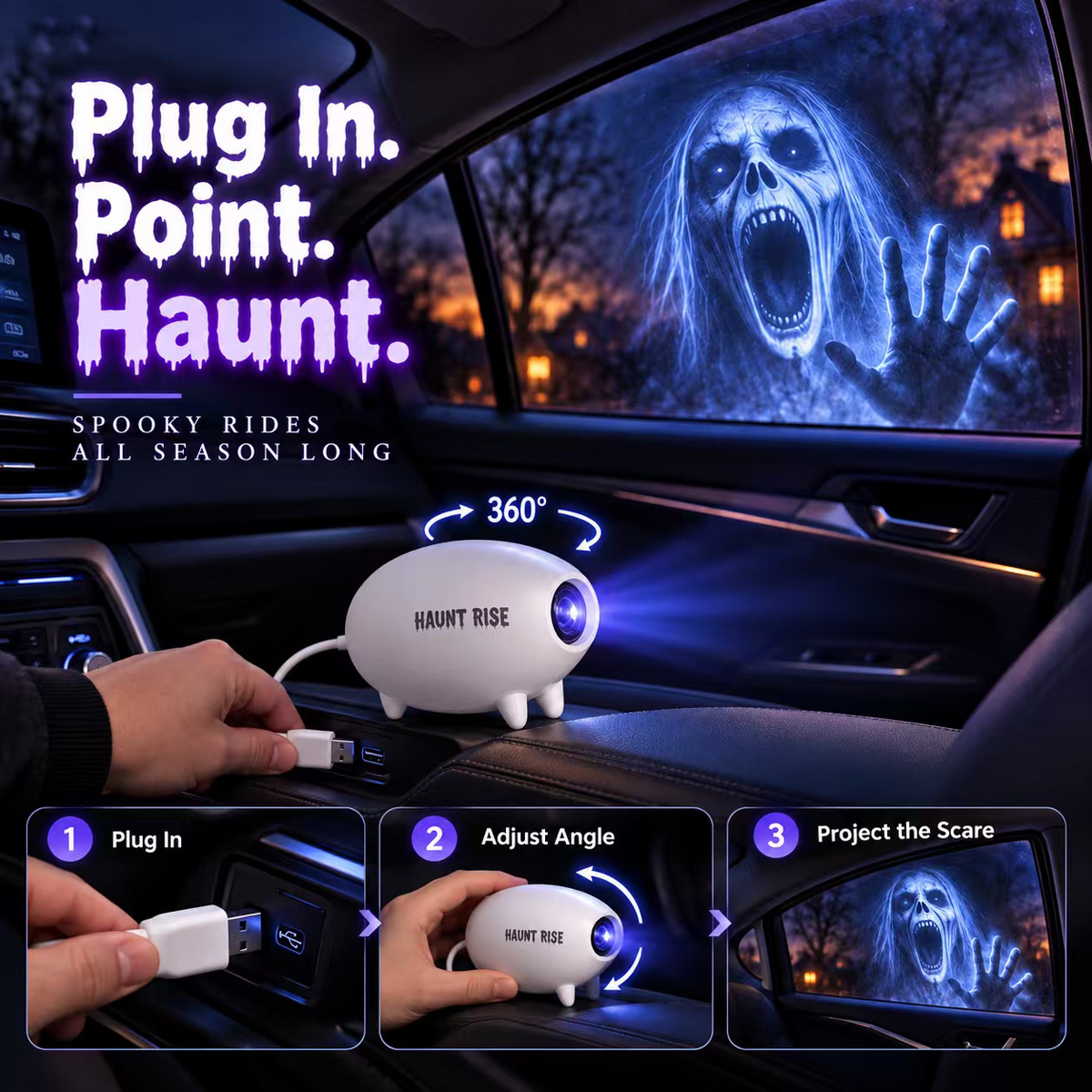 🎃 👻 Haunt Rise Halloween Window Projector-360° Adjustable Stand for Home Decor 🎃(✨Buy 2 Free Shipping)