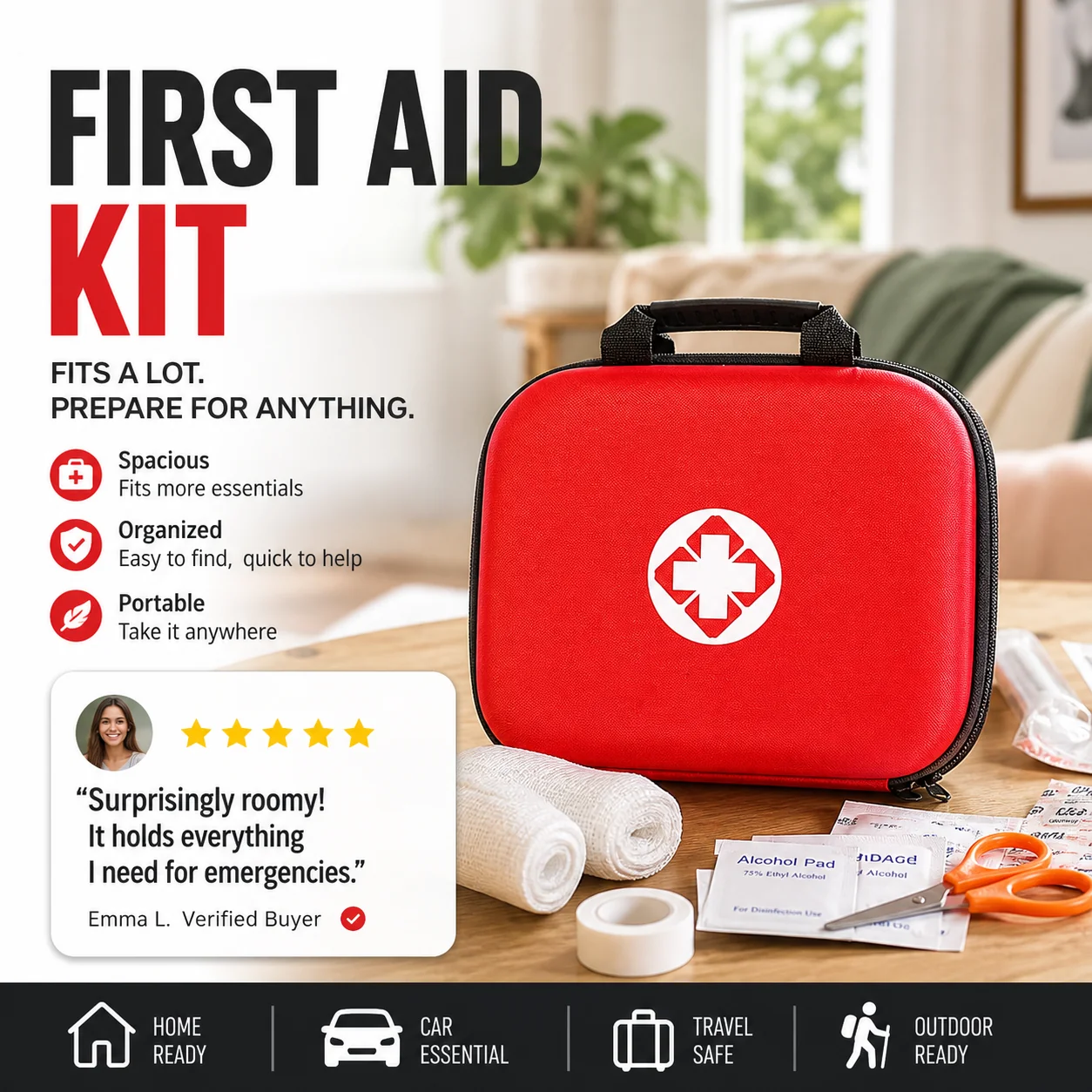 🔥Hot Sale 50% OFF🔥 26-Piece Portable First Aid Kit – for Home, Car, Travel & Camping, Compact 🏥