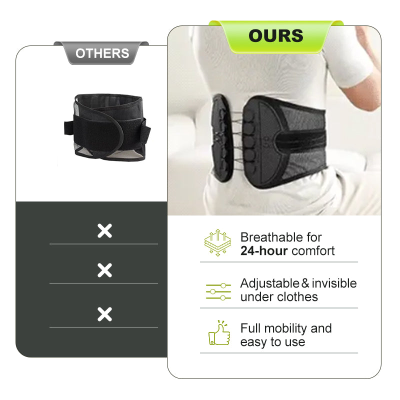 ✨Relieve Back Pain Anytime, Anywhere🎉Adjustable Double Pulley Breathab